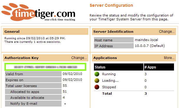 Location of authorization key